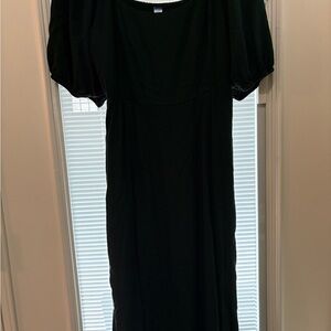 Old Navy Green Puff Sleeve Scoop Neck Maxi Dress